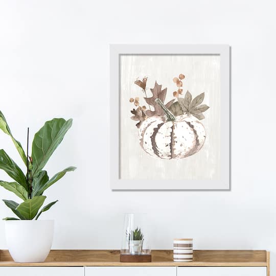 White Harvest Wall Accent in White Frame